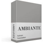 AMBIANTE Hoeslaken Katoen Grey-lits-jumeaux (180x200 Cm) - Grijs
