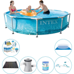 Intex Zwembad Set - 7-delig - Metal Frame Rond Strandzijde 305x76 Cm - Blauw