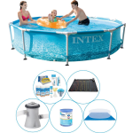 Intex Zwembad Plus Accessoires - 6-delig - Metal Frame Rond Strandzijde 305x76 Cm - Blauw