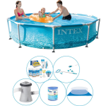 Intex Zwembad Met Accessoires - 6-delig - Metal Frame Rond Strandzijde 305x76 Cm - Blauw