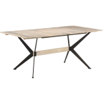 Vidaxl Eettafel 180x90x76 Cm Massief Mangohout - Bruin