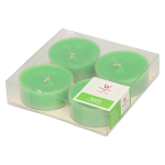 Trend Candles 4x Maxi Geurtheelichten Appel/ 8 Branduren - Geurkaarsen Appelgeur - Grote Waxinelichtjes - Groen