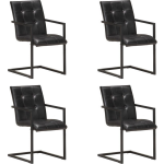 Vidaxl Eetkamerstoelen 4 St Echt Leer - Negro