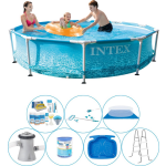 Intex Alles In 1 Zwembad Pakket - 8-delig - Metal Frame Rond Strandzijde 305x76 Cm - Blauw