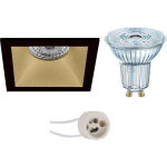 Osram - Led Spot Set - Parathom Par16 940 36d - Pragmi Pollon Pro - Gu10 Fitting - Dimbaar - Inbouw Vierkant - Mat - Zwart