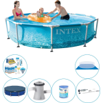 Intex Zwembad Inclusief Accessoires - Metal Frame Strandzijde 305x76 Cm - Blauw