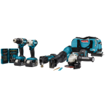 Makita DLX5068TX1 | 18 V Combiset | DDF484 | DTD156 | DGA504 | DJR186 | DTM51 | 5,0 Ah accu&apos;s (2 st.) | Bitset | Snellader | Tas