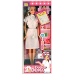 Jonotoys tienerpop dokter Olivia junior 30 cm wit 4 delig