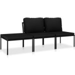 Vidaxl 3-delige Loungeset Met Kussens Pvc - Negro