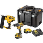 DeWalt DCK282P2T | Combiset | Schroef-boormachine DCD791 + 18Ga Afwerktacker DCN680 | 18V XR | Brushless 2x5.0Ah | in TSTAK