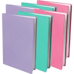 Verhaak rekbare boekenkaft A4 A5 paars/roze/turqoise 6 stuks