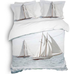 Heckett & Lane Dekbedovertrek Rivas - Wavy - 2-persoons 200x200/220 Cm - Blauw