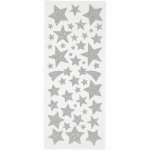 Creotime glitterstickers sterren zilver 10 x 24 cm 110 delig - Silver