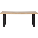 Woood Tablo Tafel met U-Poot - Mango/Metaal - 75x180x90 - Bruin