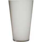 Bellatio Design Luxete Conische Stijlvolle Vaas/vazen Van Glas 40 X 25 Cm - Bloemen/boeketten Vaas Voor Binnen Gebruik - Wit