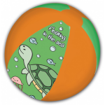 Arditex TOM strandbal Turtle junior 45 cm groen/oranje
