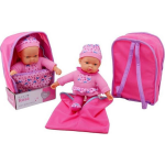 Johntoy babypop Rose in draagtas meisjes 30 cm polyester - Roze