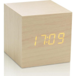Gingko Cube Click Wekker - Esdoorn - Bruin