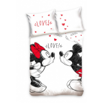 dekbedovertrek Mickey & Minnie 140 x 200 cm - Wit