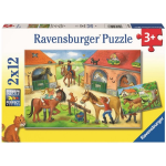 Ravensburger Puzzel Vakantie Op De Manege 2x12 Stukjes