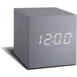 Gingko Cube Click Wekker - Aluminium - Grijs