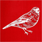 Creotime screen stencil vogel 20 x 22 cm - Wit