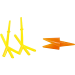 Creotime Kippen snavels en voeten/ oranje 30+37 mm x 28 mm 8 sets - Geel