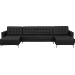 Beliani Aberdeen Slaapbank Kunstleer 348x168x83 - Zwart