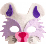 Carnival Toys verkleedmasker konijn junior fluweel wit/lila