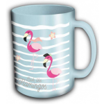 Flamingo drinkbeker Look like meisjes 350 ml grijsblauw/roze