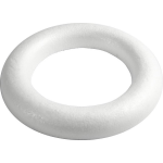 Creotime styropor model Ring met platte achterkant 35 cm - Wit
