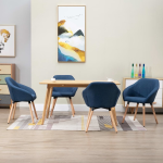 Vidaxl Eetkamerstoelen 4 St Stof - Blauw