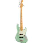 Fender American Professional II Jazz Bass V Mystic Surf Green MN 5-snarige elektrische basgitaar met koffer