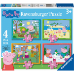 Ravensburger Puzzel Peppa Pig 4 Seiz 12+16+20+24 Stukjes - Blauw