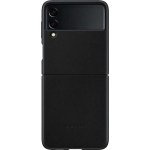 Samsung Galaxy Z Flip 3 Back Cover Leer - Zwart