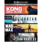 Kong: Skull Island - The Legend Of Tarzan - Mad Max: Fury Road - San Andreas (4K Ultra HD En Blu-Ray)