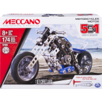 Meccano bouwset 5 in 1 Motor junior staal blauw 176 delig