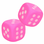 2x Grote Foam Dobbelsteen/dobbelstenen 12 Cm - Dobbelspellen - Spelletjes Met Dobbelstenen - Roze