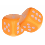 2x Grote Foam Dobbelsteen/dobbelstenen 12 Cm - Dobbelspellen - Spelletjes Met Dobbelstenen - Oranje