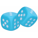 2x Grote Foam Dobbelsteen/dobbelstenen 12 Cm - Dobbelspellen - Spelletjes Met Dobbelstenen - Blauw