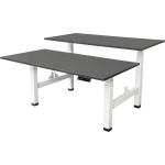 IVOL Elektrisch Verstelbaar Duo Bureau - 160x80 Cm - Two Dual Motor - / Antraciet - Wit