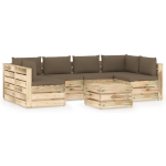 Vidaxl 7-delige Loungeset Met Kussens Geïmpregneerd Hout - Bruin