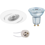 Osram - Led Spot Set - Parathom Par16 940 36d - Pragmi Uranio Pro - Gu10 Fitting - Dimbaar - Inbouw Rond - Mat - - Wit