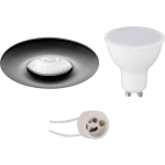 BES LED Led Spot Set - Pragmi Luno Pro - Waterdicht Ip65 - Gu10 Fitting - Inbouw Rond - Mat - 4w - Warm Wit 3000k - Ø82mm - Zwart