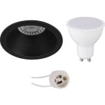 BES LED Led Spot Set - Aigi - Pragmi Pollon Pro - Gu10 Fitting - Inbouw Rond - Mat - 8w - Helder/koud Wit 6400k - Verdiept - Zwart