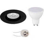 BES LED Led Spot Set - Pragmi Rodos Pro - Gu10 Fitting - Inbouw Rond - Mat - 4w - Warm Wit 3000k - Ø93mm - Zwart