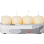Trend Candles 4x Cremete Cilinderkaars/stompkaars 5 X 8 Cm 18 Branduren - Geurloze Kaarsen - Woondecoraties - Wit