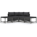 Vidaxl 5-delige Loungeset Met Kussens Poly Rattan - Grijs