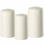 Enlightening Candles Set Van 3x Stuks Ivoorte Stompkaarsen 10-12-15 Cm Met Diameter 6 Cm - Sfeer Kaarsen Voor Binnen - Wit