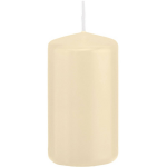 Trend Candles 1x Cremete Cilinderkaars/stompkaars 6 X 12 Cm 40 Branduren - Geurloze Kaarsen - Woondecoraties - Wit